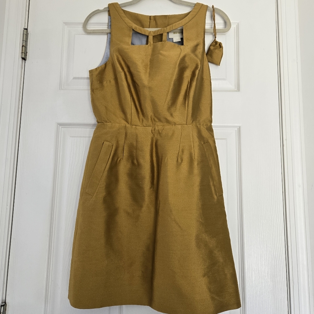 Maeve Gold Halter Neck A-Line Mini Dress Cocktail